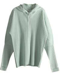 Homme Plissé Issey Miyake - Homme Plisse' Issey Miyake Pleated Zipped Hoodie - Lyst