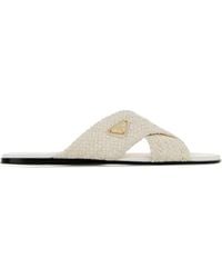 Prada - Leather Slippers - Lyst