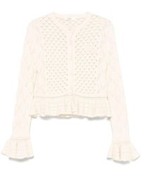 Chloé - Ruffled Logo Cardigan - Lyst