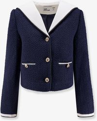 Self-Portrait - Self Portrait Boucle Fabric Blazer With Jewel Buttons - Lyst