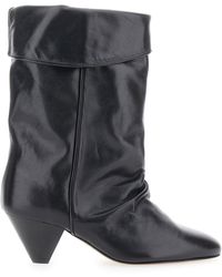 Isabel Marant - 'Dalby' Ankle Boots With Cone Heel And Gathered Details - Lyst