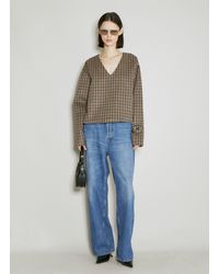 Prada - Cashgora Check Wool Top - Lyst