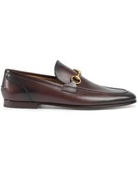 Gucci - Jordaan Shoes Dark Leather Loafers Bit 406994 (GGM1706) - Lyst