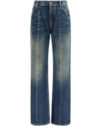 Versace - Distressed Straight-Leg Cotton Denim Jeans - Lyst