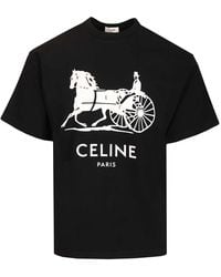 Celine - Cotton Jersey T-Shirt - Lyst