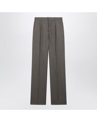 Saint Laurent - Mid-Rise Tailored Straight-Leg Wool Trousers - Lyst
