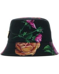 Prada - Printed Cotton Bucket Hat - Lyst