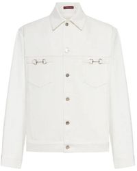 Gucci - Denim Jacket With Horse Detail - Lyst