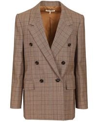 Chloé - Tailored Double-Breasted Checked Wool Jacket - Lyst