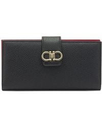 Ferragamo - Gancini Grained Leather Continental Wallet - Lyst