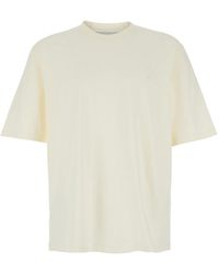 Ami Paris - Crew Neck T-Shirt With Tone-On-Tone Adc Embroidery On - Lyst
