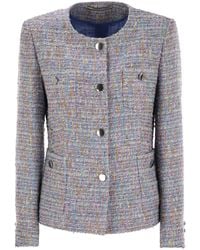 Tagliatore - Crew Neck Jacket With Front Pockets - Lyst