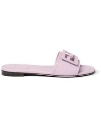 Fendi - Baguette Leather Flat Sandals - Lyst