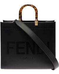 Fendi - Sunshine Leather Handbag With Logo - Lyst