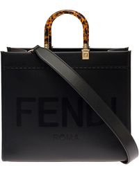 Fendi - Sunshine Leather Handbag With Logo - Lyst