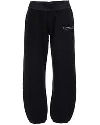 Moncler - Pants With Elasticated Waist And Logo Lettering On The Front - Lyst