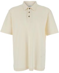 Bottega Veneta - Polo Shirt With Classic Collar And Logo Embroidery Detail On The Front - Lyst