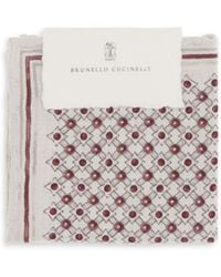 Brunello Cucinelli - Silk Pochette With Geometric Pattern - Lyst