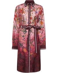 Gucci - Printed Silk Twill Shirt Dress - Lyst