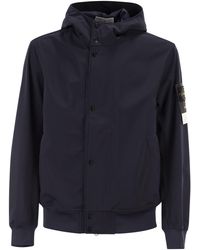 Stone Island - Jacket With Hood And Water- And Wind-Resistant Membrane - Lyst