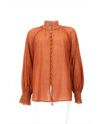 Zimmermann - Metallic Thread Cotton-Silk Shirt - Lyst