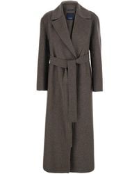 Max Mara - 'S Maxmara 'Luna' Single-Breasted Coat With Classic Lapels And Belt On The Front - Lyst