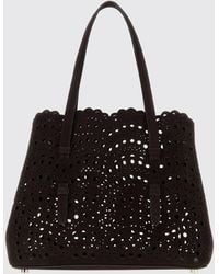 Alaïa - Mina Alaia Perforated Suede Shoulder Bag With Removable Pouch - Lyst