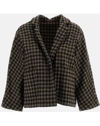 Daniela Gregis - Peona Bianco Check Wool Jacket - Lyst