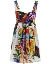Dolce & Gabbana - Sleeveless Dress With Bustier Style Neckline And All-Over Floral Print - Lyst