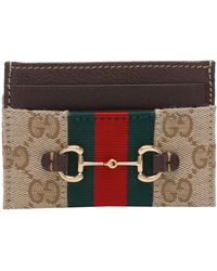 Gucci - Horsebit Web Card Case - Lyst
