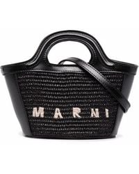 Marni - Raffia And Leather Tropiacalia Micro Satchel Bag - Lyst