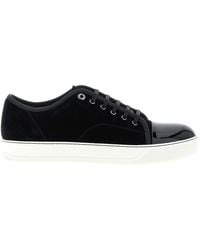 Lanvin - Men Suede Leather Captoe Low Top Sneakers - Lyst