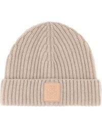 Loewe - Sand Cashmere Beanie Hat - Lyst