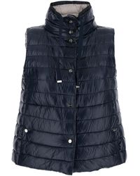 Herno - Vest With High Neck And Buttons With Logo - Lyst