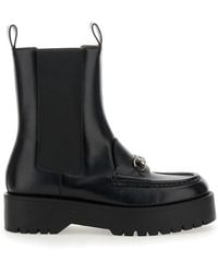 Gucci - Ankle Boots With Horsebit And Lug Sole - Lyst