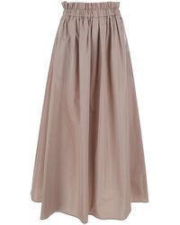 Herno - Long Skirt With Logo - Lyst