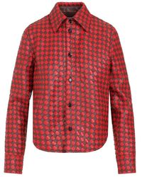 Bottega Veneta - Bicolor Intrecciato Leather Shirt - Lyst