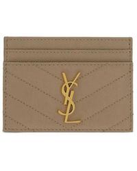 Saint Laurent - Neutrals Wallets & Purses - Lyst