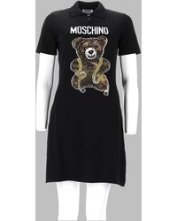 Moschino - Bear Graphic Knit Polo Dress - Lyst