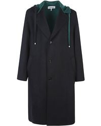 Loewe - Wool And Cashmere Blend Hooded Coat - Lyst