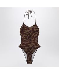 The Attico - Zebra One-Piece Swimsuit - Lyst