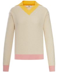 Fendi - Cotton And Silk Blend Sweater - Lyst