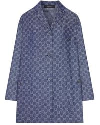 Gucci - Gg Jacquard Cotton Denim Jacket - Lyst