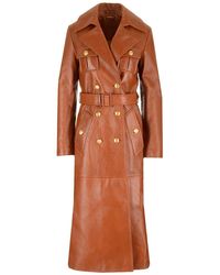 Chloé - Leather Military Trench Coat - Lyst