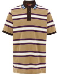 Gucci - Striped Cotton Polo Shirt - Lyst