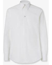 Fendi - Cotton Shirt With Metal Ff Button - Lyst