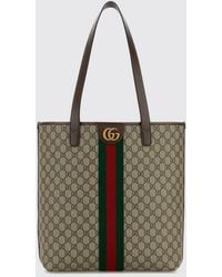 Gucci - Ophidia Gg Supreme Tote Bag With Web Stripe And Double Handles - Lyst