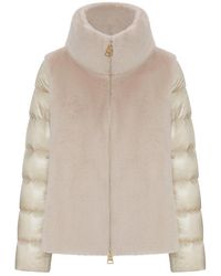 Herno - Puffer Jacket With Faux Fur Panel - Lyst