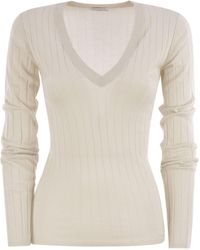 Brunello Cucinelli - Lightweight Cashmere And Silk Broad Rib Sweater - Lyst