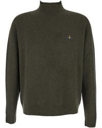 Vivienne Westwood - Crew Neck Sweater With Orb Logo Embroidered On The Front - Lyst